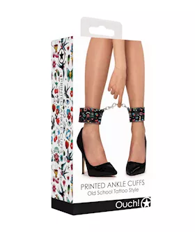 Printed Ankle Cuffs - Old School Tattoo Style  