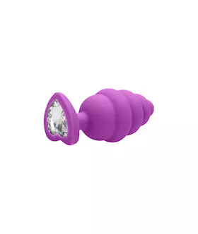 Ribbed Diamond Heart Plug