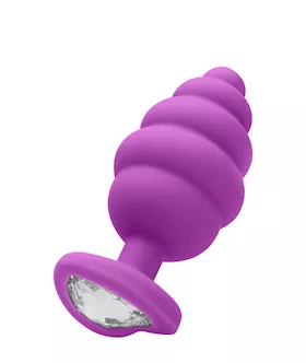 Large Ribbed Diamond Heart Plug