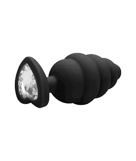 Extra Large Ribbed Diamond Heart Plug