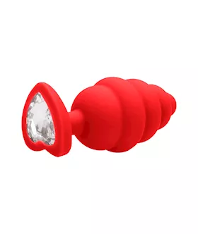 Extra Large Ribbed Diamond Heart Plug