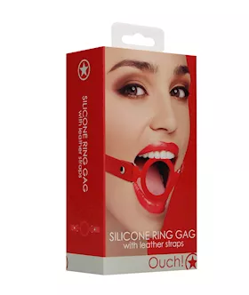 Silicone Ring Gag - With Leather Straps 