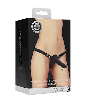 Vibrating Silicone Strap-on - Adjustable 