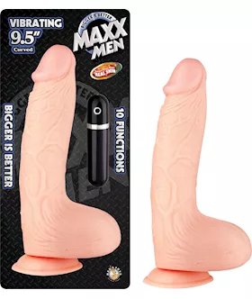 Maxx Men Vibrating Curved Dong - 9.5 Inch
