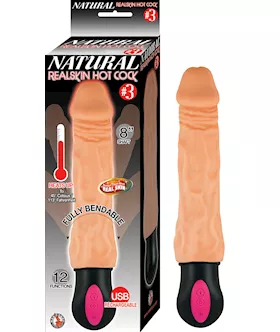 Nass Toys Real Skin Hot Cock 3 Vibrator  105 Inch