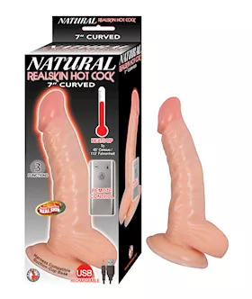 Nass Toys Real Skin Hot Cock Curved Dildo - 7 Inch