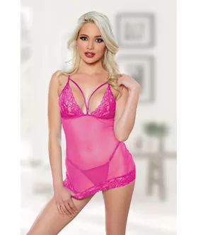 Allure Blush Me Babydoll And G-string Set