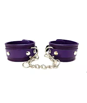 Rouge Plain Leather Wrist Cuffs