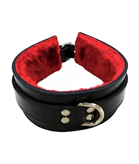 Rouge Leather Faux Fur Collar