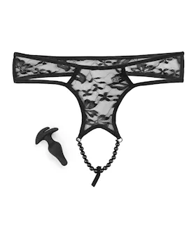Hookup Panties Crotchless Pleasure Pearls - Os/xl