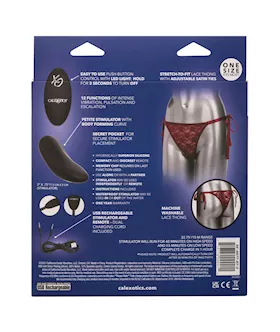 Remote Control Lace Thong Set - One Size