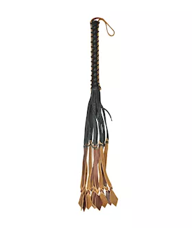 Italian Leather Whip With Stylish Twisted Tails