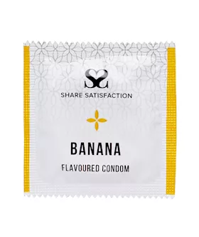 Share Satisfaction Banana Flavoured Condoms - 100 Bulk Pack