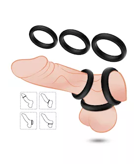 Triple Set Silicone Cock Rings
