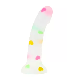Nood Colours Love Heart Confetti Silicone Dildo