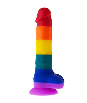 Nood Colours Rainbow Silicone Dildo With Balls