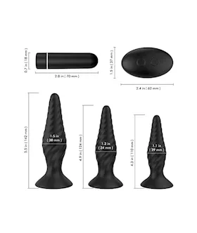 Amore Candy Remote Controlled Vibrating Butt Plug Set
