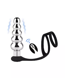 Kinki Vibrating Butt Plug With Cock And Ball Rings