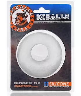 Bigger Ox Thicker Bulge Maker Super Mega-stretch Cockring Clear Ice