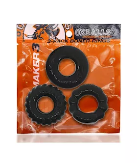 Bonemaker 3-pack Boner Cockring Kit Black