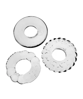 Bonemaker 3-pack Boner Cockring Kit Clear