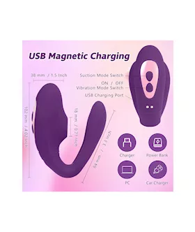Amore Axelo Double Prong Couples Suction Vibrator With Remote