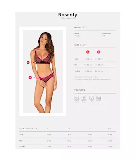 Obsessive Rosenty Bikini Crotchless Set
