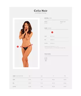 Obsessive Celia Noir Crotchless Thong