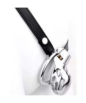 Containment Cell Stainless Steel Chastity Cage With Belt