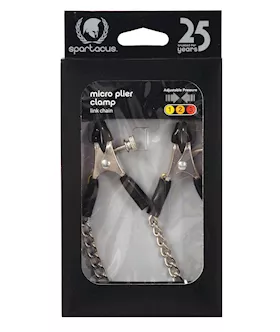 Spartacus Adjustable Micro Plier Nipple Clamps wLink Chain