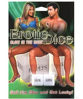 Erotic Dice in Couples Packaging  Glow in the Dark