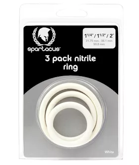 Spartacus Nitrile Cock  Ring Set  White Pack of 3