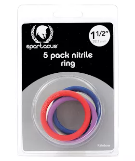 Spartacus 15quot Nitrile Cock  Ring Set  Asst Colors Pack of 5