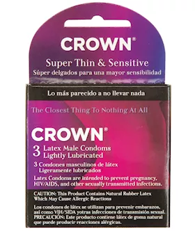 Crown Lubricated Condoms - Box Of 3