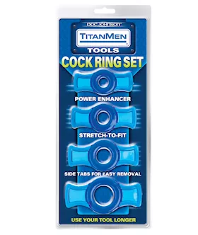 Titanmen Tools Cock Ring Set - Blue
