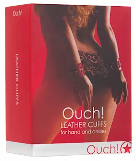 Shots Ouch Leather Cuffs - Red