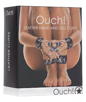 Shots Ouch Leather Hand & Leg Cuffs - Black