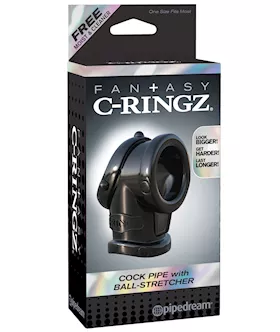 Fantasy C-ringz Cock Pipe W/ball Stretcher - Black