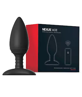 Nexus Ace Remote Control Butt Plug Medium - Black