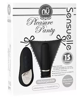 Nu Sensuelle Pleasure Panty Bullet wRemote Control 15 Functions Black