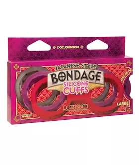 Japanese Bondage Silicone Cuffs Large - Purple