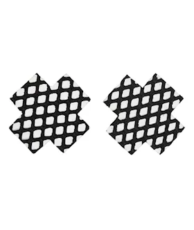 Fishnet Cross Pasties (One Time Use) - Black O/s