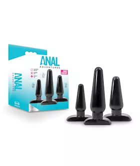 Blush Anal Adventures Basic Plug Kit Black