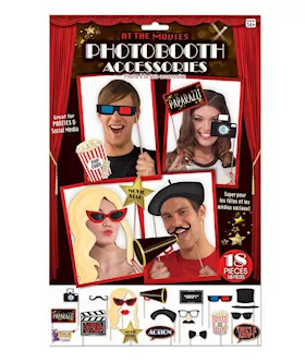 At The Movies Photo Booth Prop Kit - Set Of 18 Pc