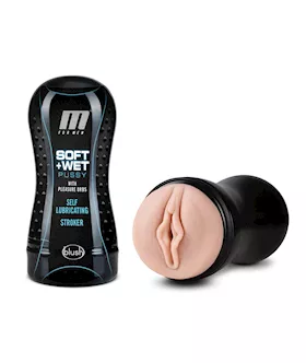 Blush M for Men Soft and Wet Pussy with Pleasure Orbs Self Lubricating Stroker  Vanilla