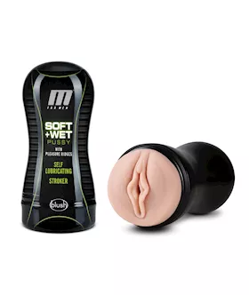 Blush M for Men Soft and Wet Pussy with Pleasure Ridges Self Lubricating Stroker  Vanilla