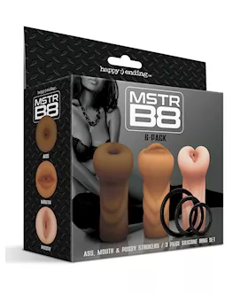 Mstr B8 Stroker Set W/c-rings - Assorted Pack Of 3