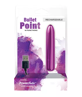 Bullet Point Rechargeable Bullet - 10 Functions Purple