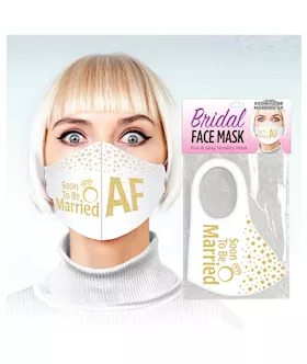 Soon To Be Married Af Face Mask - White