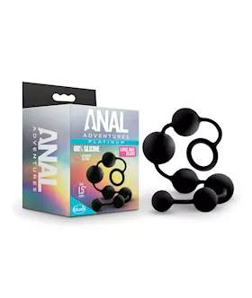 Blush Anal Adventures Platinum Silicone Anal Beads  Large Black
